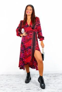 AX Paris Dont Tame Me - Red Multi Printed Midi Wrap Dress 8 AX Paris Dont Tame Me - Red Multi Printed Midi Wrap Dress -Fashion Clothing Store Don tTameMe RedMultiPrintedMidiWrapDress 5