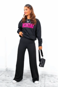 Dressed Like A Day Dream - Black Neon Pink Monday Sweatshirt -Fashion Clothing Store DressedLikeADayDream BlackNeonPinkMondaySweatshirt 6 c2625fc3 b974 46c5 9a25 e13c9642ea32