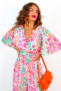 Dressing The Part - Pink Multi Leopard Pleated Jumpsuit 16 Dressing The Part - Pink Multi Leopard Pleated Jumpsuit -Fashion Clothing Store DressingThePart PinkMultiLeopardPleatedJumpsuit 3