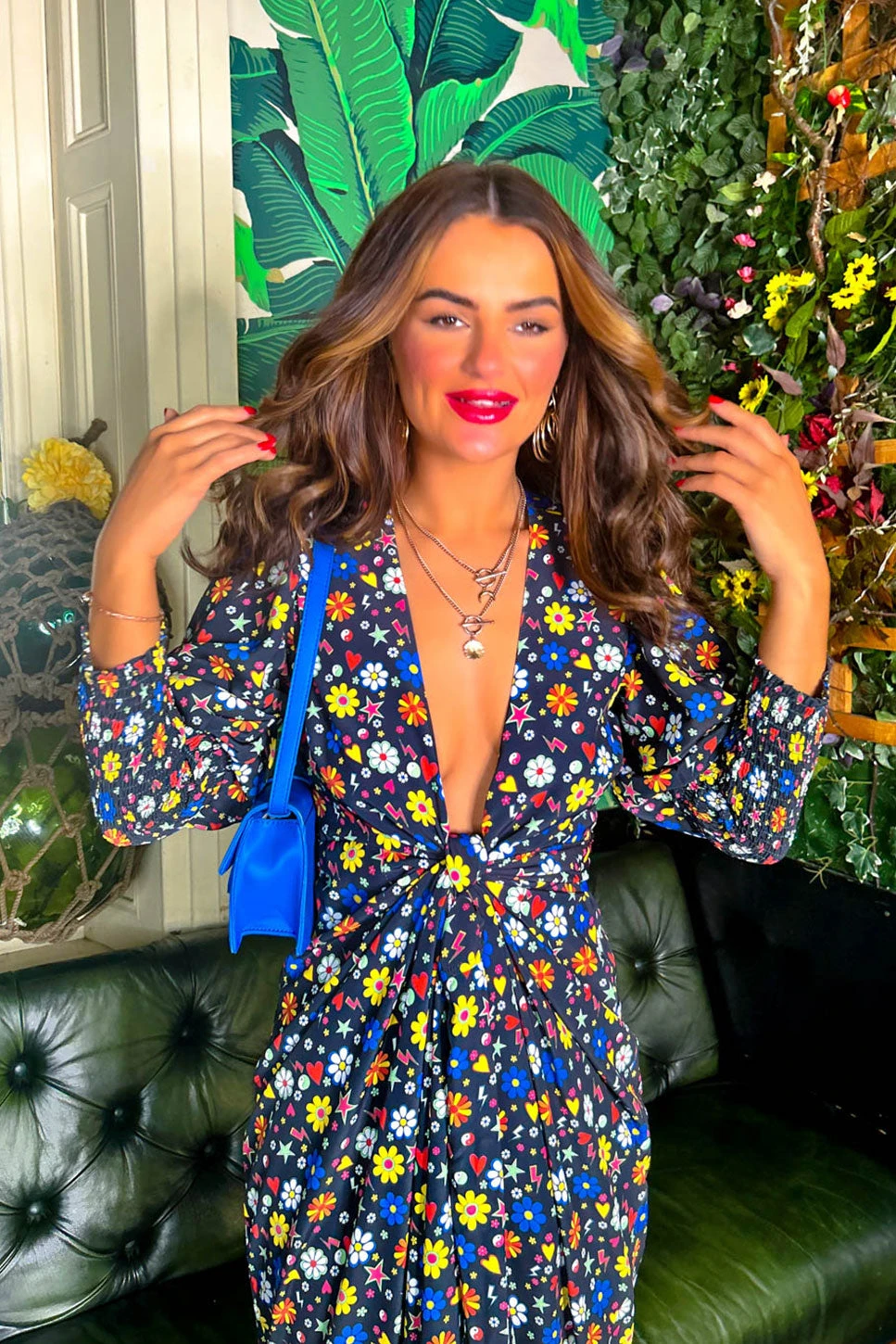 Glamorous Drive Em Wild - Black Multi Sticker Print Midi Wrap Dress 7 Glamorous Drive Em Wild - Black Multi Sticker Print Midi Wrap Dress - Image 7