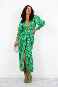 Glamorous Drive Em Wild - Green Zebra Midi Wrap Dress 10 Glamorous Drive Em Wild - Green Zebra Midi Wrap Dress -Fashion Clothing Store DriveEmWild GreenZebraMidiWrapDress6