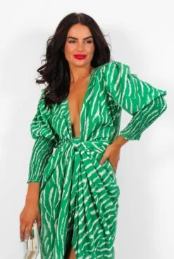 Glamorous Drive Em Wild - Green Zebra Midi Wrap Dress 11 Glamorous Drive Em Wild - Green Zebra Midi Wrap Dress -Fashion Clothing Store DriveEmWild GreenZebraMidiWrapDress7