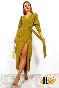 Glamorous Drive Em Wild - Mustard Leopard Wrap Dress -Fashion Clothing Store DriveEmWild MustardLeopardWrapDress 2