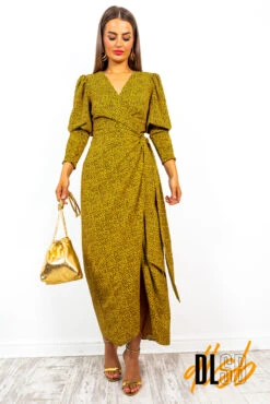 Glamorous Drive Em Wild - Mustard Leopard Wrap Dress -Fashion Clothing Store DriveEmWild MustardLeopardWrapDress 3