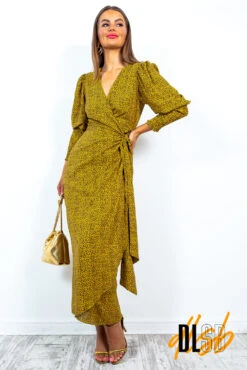 Glamorous Drive Em Wild - Mustard Leopard Wrap Dress -Fashion Clothing Store DriveEmWild MustardLeopardWrapDress 4