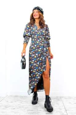 Glamorous Drive Em Wild - Black Multi Sticker Print Midi Wrap Dress 18 Glamorous Drive Em Wild - Black Multi Sticker Print Midi Wrap Dress -Fashion Clothing Store Drive EmWild BlackMultiStickerPrintMidiWrapDress 2