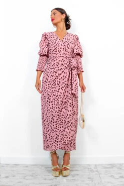 Glamorous Drive Em Wild - Blush Printed Midi Wrap Dress 18 Glamorous Drive Em Wild - Blush Printed Midi Wrap Dress -Fashion Clothing Store Drive EmWild BlushPrintedMidiWrapDress 1