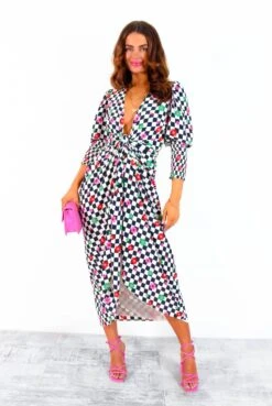 Glamorous Drive Em Wild - Checkerboard Flower Print Midi Wrap Dress 17 Glamorous Drive Em Wild - Checkerboard Flower Print Midi Wrap Dress -Fashion Clothing Store Drive EmWild CheckerboardFlowerPrintMidiWrapDress 9