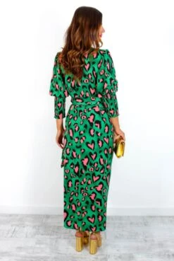 Glamorous Drive 'Em Wild - Forest Pink Leopard Midi Wrap Dress -Fashion Clothing Store Drive EmWild ForestPinkLeopardMidiWrapDress 3