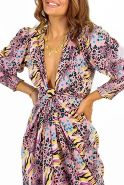 Glamorous Drive Em Wild - Pink Multi Animal Print Midi Wrap Dress 11 Glamorous Drive Em Wild - Pink Multi Animal Print Midi Wrap Dress -Fashion Clothing Store Drive EmWild PinkMultiAnimalPrintMidiWrapDress 1