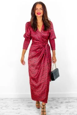 Glamorous Drive Em Wild - Red Leopard Print Midi Wrap Dress -Fashion Clothing Store Drive EmWild RedLeopardPrintMidiWrapDress 2