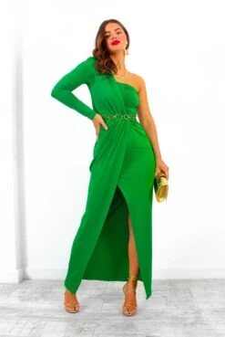 Elegance Is Key - Green One Shoulder Midi Dress 14 Elegance Is Key - Green One Shoulder Midi Dress -Fashion Clothing Store EleganceIsKey GreenOneShoulderMidiDress 4