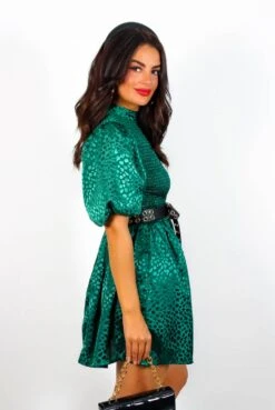 Embrace You - Emerald Leopard Print Mini Dress -Fashion Clothing Store EmbraceYou EmeraldLeopardPrintMiniDress5