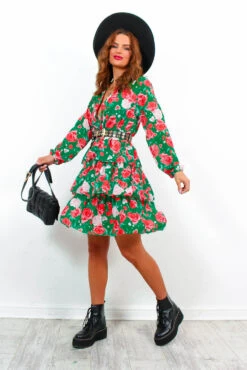 End In Tiers - Green Red Floral Mini Dress 11 End In Tiers - Green Red Floral Mini Dress -Fashion Clothing Store EndInTiers GreenRedFloralMiniDress5