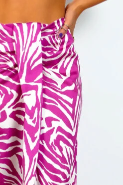 Eternal Style - Magenta Zebra Knot Front Midi Skirt -Fashion Clothing Store EternalStyle MagentaZebraKnotFrontMidiSkirt2