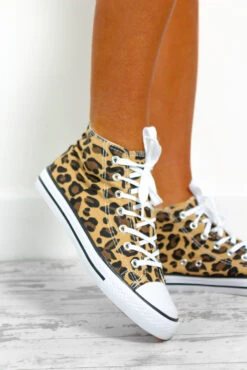 Every Step Counts - Beige Leopard Print High Top Trainers 9 Every Step Counts - Beige Leopard Print High Top Trainers -Fashion Clothing Store EveryStepCounts BeigeLeopardPrintHighTopTrainers 5
