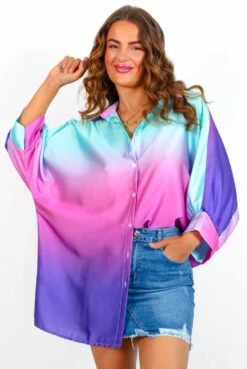 Fade Into You - Blue Lilac Ombre Shirt