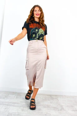 Fight For What You Love - Stone Textured Satin Cargo Midi Skirt 10 Fight For What You Love - Stone Textured Satin Cargo Midi Skirt -Fashion Clothing Store FightForWhatYouLove StoneTexturedSatinCargoMidiSkirt 1