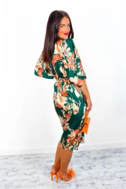 Finders Keepers - Forest Orange Floral Midi Dress -Fashion Clothing Store FindersKeepers ForestOrangeFloralMidiDress 3