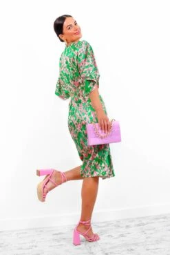 Finders Keepers - Green Pink Printed Midi Dress -Fashion Clothing Store FindersKeepers GreenPinkPrintedMidiDress 4