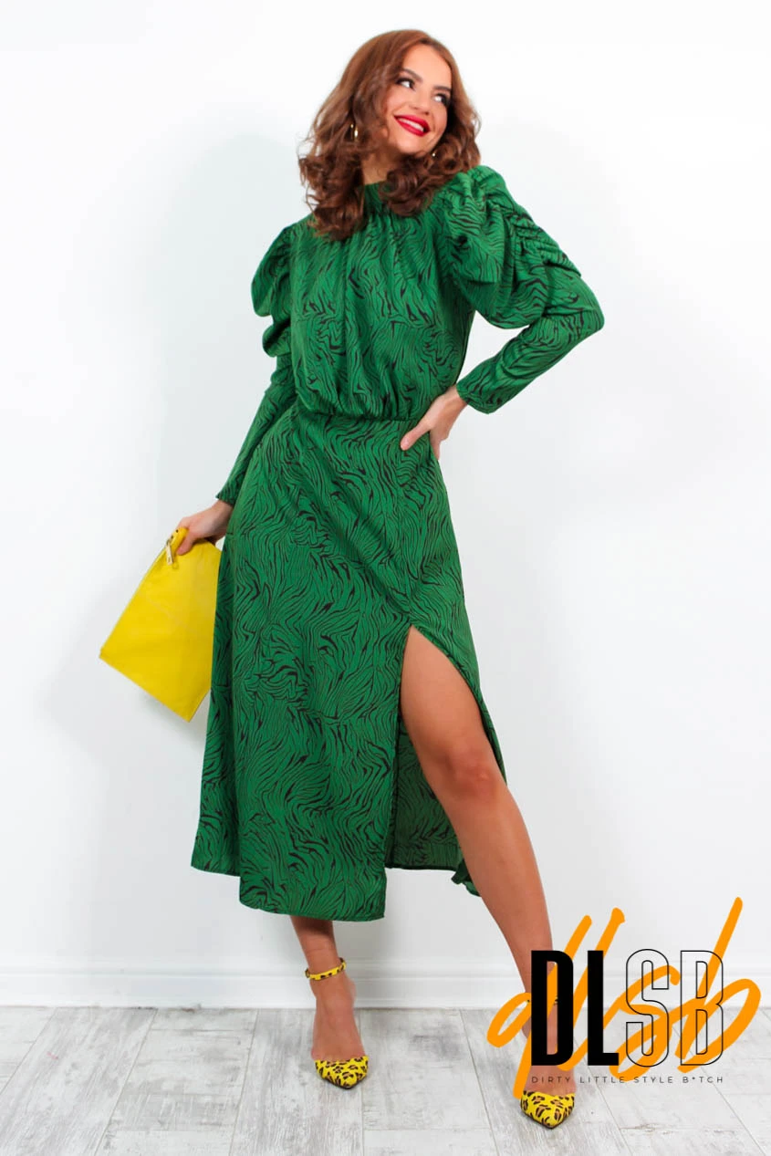 AX Paris First Date - Green Animal Print Midi Dress 8 AX Paris First Date - Green Animal Print Midi Dress - Image 8