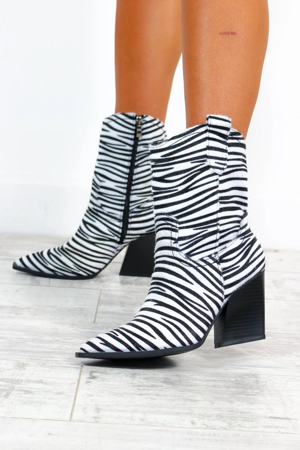 Follow Me To The Rodeo - Black White Zebra Print Cowboy Boots 4 Follow Me To The Rodeo - Black White Zebra Print Cowboy Boots - Image 4