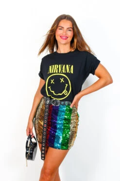 Follow The Rainbow - Multi Sequin Mini Skirt 10 Follow The Rainbow - Multi Sequin Mini Skirt -Fashion Clothing Store FollowTheRainbow MultiSequinMiniSkirt 6