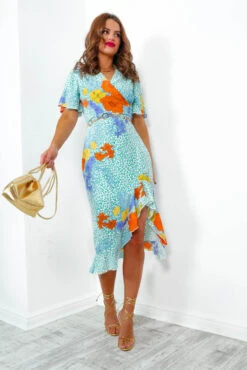 Forever Flirty - Mint Multi Tropical Midi Dress -Fashion Clothing Store ForeverFlirty MintMultiTropicalMidiDress2