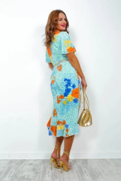 Forever Flirty - Mint Multi Tropical Midi Dress -Fashion Clothing Store ForeverFlirty MintMultiTropicalMidiDress5