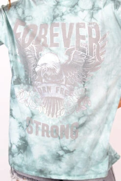 Forever Strong - Mint Green Tie Dye Graphic T-Shirt -Fashion Clothing Store ForeverStrong MintGreenTieDyeGraphicT Shirt 3