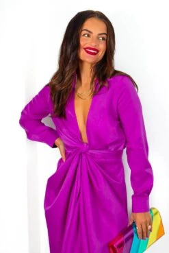 AX Paris Forget The Rules - Magenta Satin Long Sleeve Midi Dress 10 AX Paris Forget The Rules - Magenta Satin Long Sleeve Midi Dress -Fashion Clothing Store ForgetTheRules MagentaSatinLongSleeveMidiDress 1