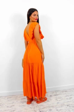 Frantic Romantic - Orange Tiered Maxi Dress -Fashion Clothing Store FranticRomantic OrangeTieredMaxiDress5