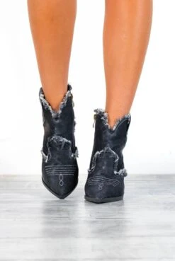 Fray Queen - Black Denim Distressed Cowboy Boots 8 Fray Queen - Black Denim Distressed Cowboy Boots -Fashion Clothing Store FrayQueen BlackDenimDistressedCowboyBoots 2 a0f48610 86be 4638 ba1a 024db47180f4
