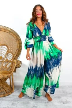 Free Spirited - Green Navy Ombre Abstract Print Wide Leg Jumpsuit 10 Free Spirited - Green Navy Ombre Abstract Print Wide Leg Jumpsuit -Fashion Clothing Store FreeSpirited GreenNavyOmbreAbstractPrintWideLegJumpsuit 2