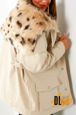 Fur It Up - Cream Waterproof Coat