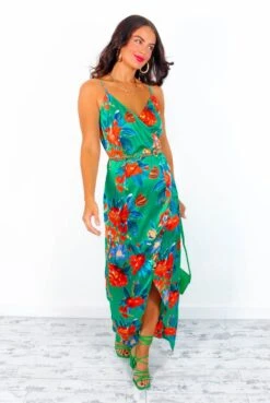 Garden Party - Green Multi Floral Midi Dress -Fashion Clothing Store GardenParty GreenMultiFloralMidiDress 1