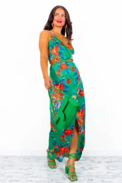 Garden Party - Green Multi Floral Midi Dress -Fashion Clothing Store GardenParty GreenMultiFloralMidiDress 2