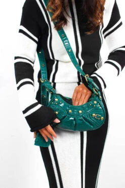 Get Over It - Emerald Green Gold Shoulder Bag -Fashion Clothing Store GetOverIt EmeraldGreenGoldCrossbodyBag 1