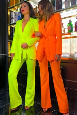 Glow With It - Neon Orange Suit Co-ord