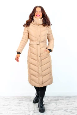 Good As Cold - Beige Long Puffer Jacket -Fashion Clothing Store GoodAsCold BeigeLongPufferJacket 4