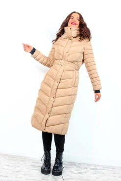 Good As Cold - Beige Long Puffer Jacket -Fashion Clothing Store GoodAsCold BeigeLongPufferJacket 5