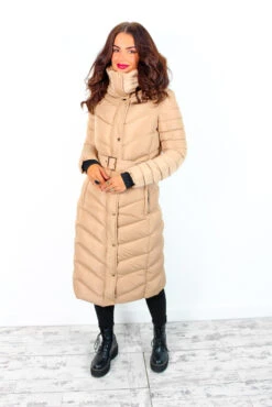 Good As Cold - Beige Long Puffer Jacket