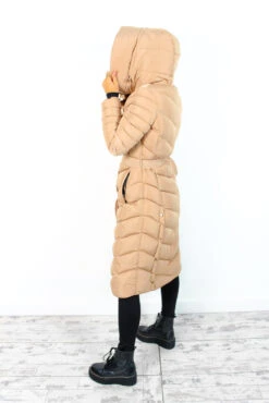 Good As Cold - Beige Long Puffer Jacket -Fashion Clothing Store GoodAsCold BeigeLongPufferJacket 8