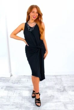 Good Vibes - Black Multi Tie Parachute Dress 13 Good Vibes - Black Multi Tie Parachute Dress -Fashion Clothing Store GoodVibes BlackMultiTieParachuteDress 6
