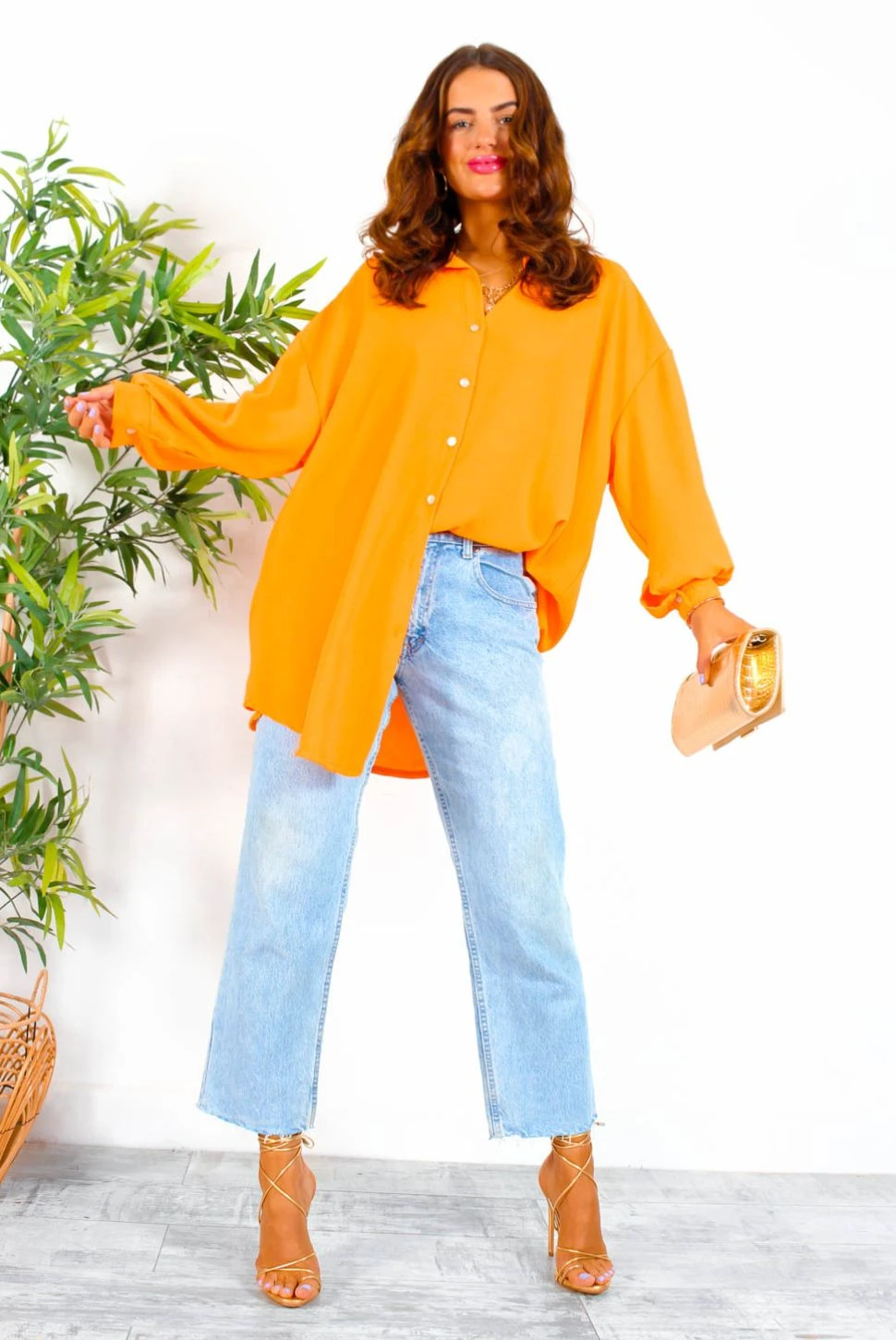 Got My Eye On You - Orange Gold Sequin Eye Oversized Shirt 6 Got My Eye On You - Orange Gold Sequin Eye Oversized Shirt - Image 6