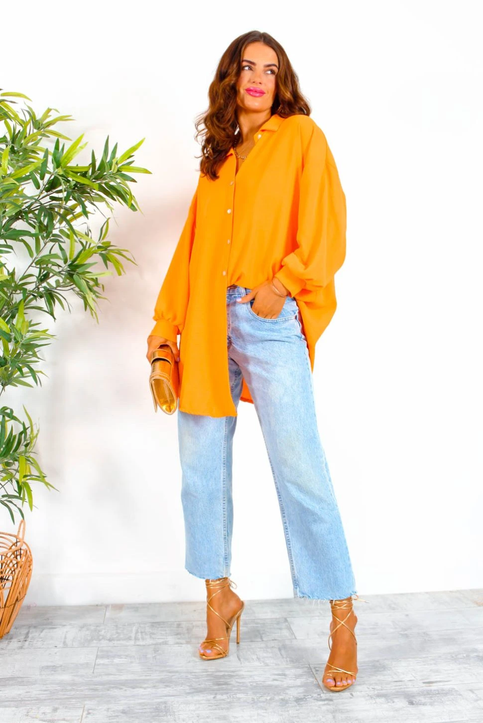 Got My Eye On You - Orange Gold Sequin Eye Oversized Shirt 5 Got My Eye On You - Orange Gold Sequin Eye Oversized Shirt - Image 5