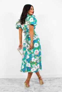 Got The Flower - Green Floral Midi Dress 14 Got The Flower - Green Floral Midi Dress -Fashion Clothing Store GotTheFlower GreenFloralMidiDress2