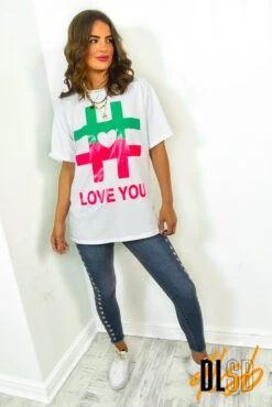 Hashtag Love You - White Graphic T-shirt -Fashion Clothing Store HashtagLoveYou WhiteGraphicT shirt 2