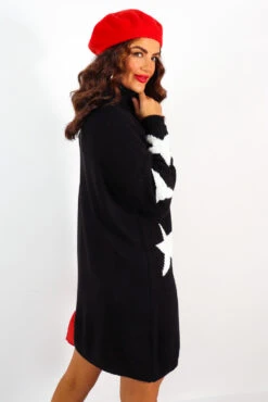 Call It Even - Black White Star Print Roll Neck Dress -Fashion Clothing Store IMG 1067 2 2 2 3