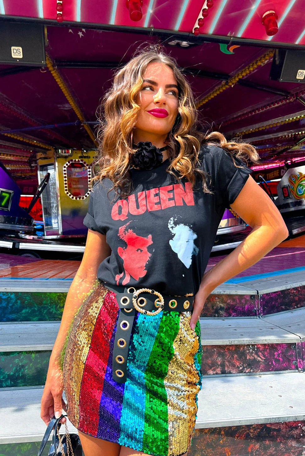 Follow The Rainbow - Multi Sequin Mini Skirt 1 Follow The Rainbow - Multi Sequin Mini Skirt